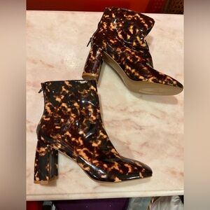 Tortoiseshell Heeled Ankle Boots